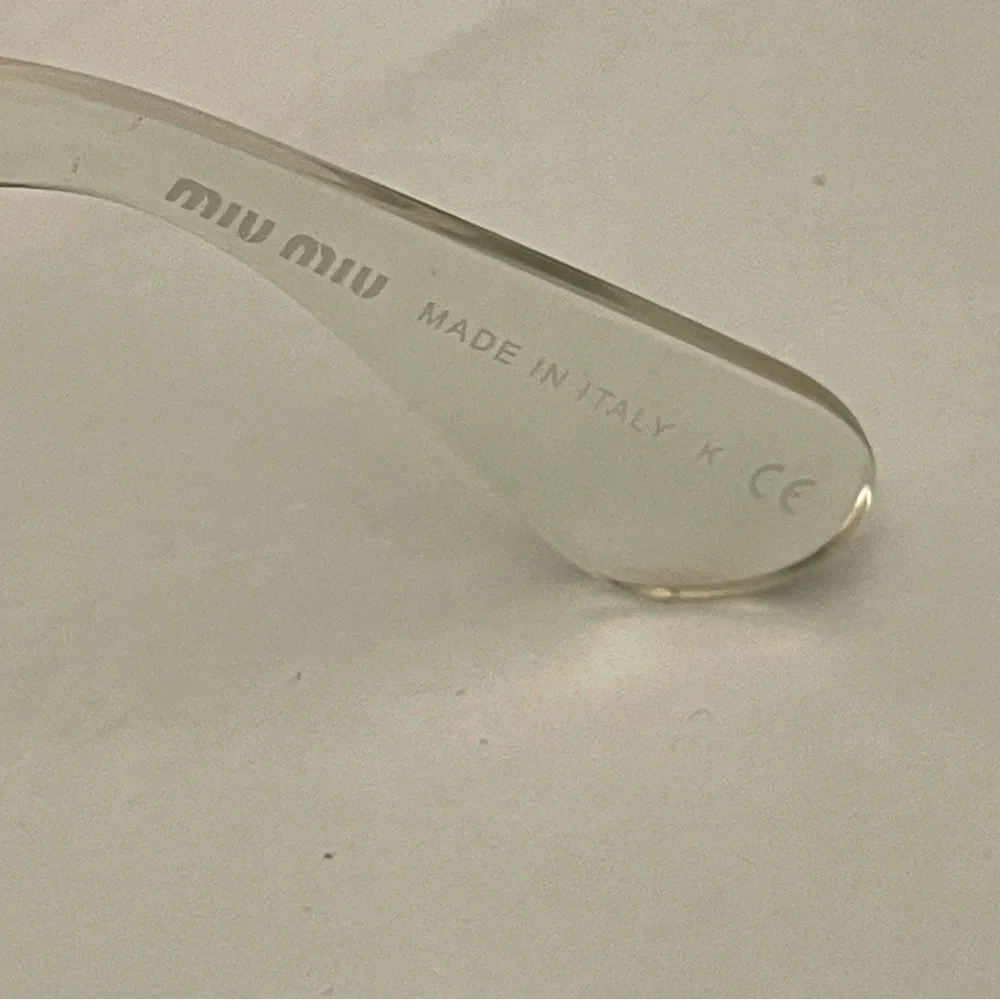 Miu Miu Cat Eye Swirl Sunglasses, clear and grey acetate, grey lens, 49mm, EUC - Picture 5 of 9